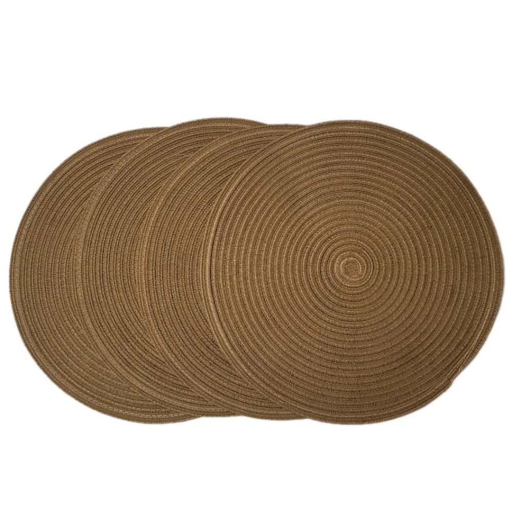 Set Of 4 Round Woven Braided Placemats 15